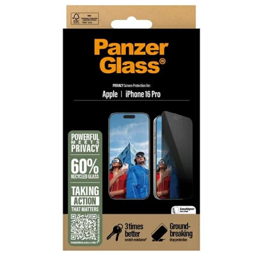 iPhone 16 Pro PanzerGlass Privacy üvegfólia 6.3" Ultra-Wide Fit P2862 - 4