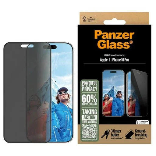 iPhone 16 Pro PanzerGlass Privacy üvegfólia 6.3" Ultra-Wide Fit P2862 - 1