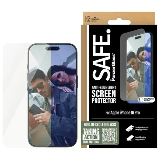 iPhone 16 Pro SAFE by PanzerGlass 6,3" kijelzővédő kék fény szűrős üvegfólia SAFE95880 - 1