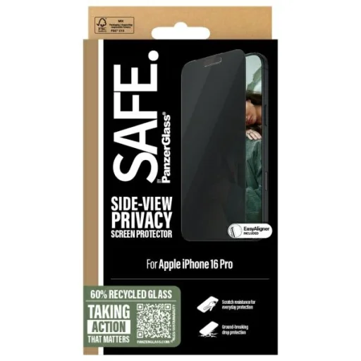 iPhone 16 Pro SAFE by PanzerGlass 6,3" Privacy üvegfólia Ultra-Széles Illeszkedés SAFEP95876 - 4