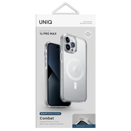 iPhone 14 Pro Max UNIQ Combat Magclick Töltő tok satin átlátszó - 2