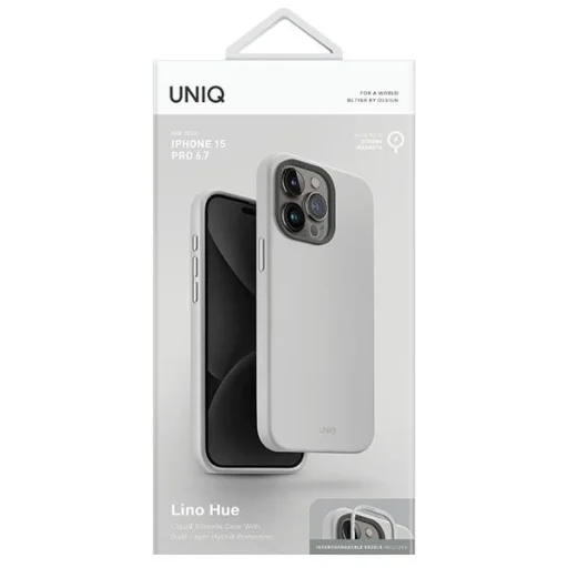 iPhone 15 Pro Max UNIQ Lino Hue Magclick Charging tok világosszürke - 4
