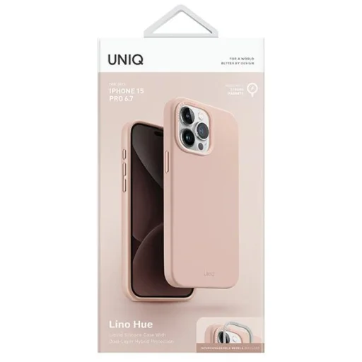 iPhone 15 Pro Max UNIQ Lino Hue Magclick Charging tok blush rózsaszín - 4