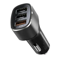 Yesido Autós Töltő (Y46) - 3x USB, 2.4A, Q.C3.0, Gyors Töltés, 42W - Fekete