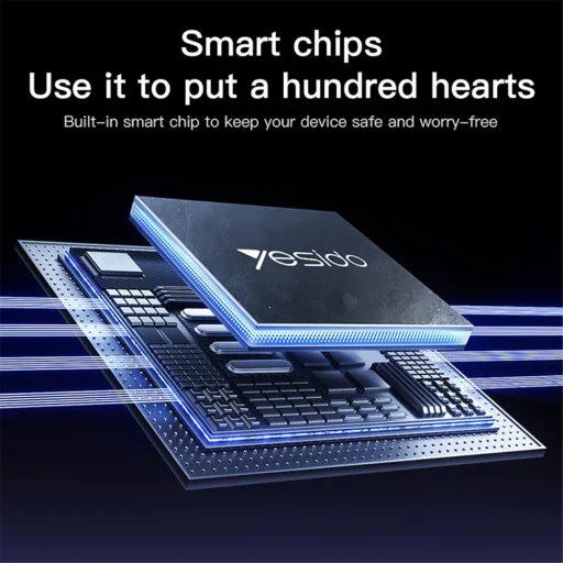 Yesido - Data Cable (CA183) - Type-C to Type-C, Gyors töltés, 60W, 3A, 480Mbps, Alumínium ötvözet, 2m - Fekete - 4