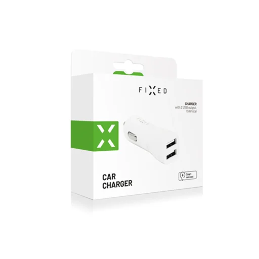 Fixed - Autós töltő (FIXCC15-2U-WH) - 2x USB, 15W, 12/24V, Intelligens Gyors Töltés, Univerzális - Fehér - 3