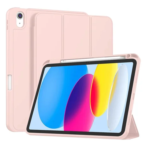 iPad 10 (2022) 10.9 Pink Techsuit Flex Trifold (Pencil Holderrel) tok - 1
