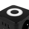 Huslog LED elosztó kocka fekete USB-A, USB-C portokkal thumbnail