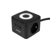 Huslog LED elosztó kocka fekete USB-A, USB-C portokkal thumbnail