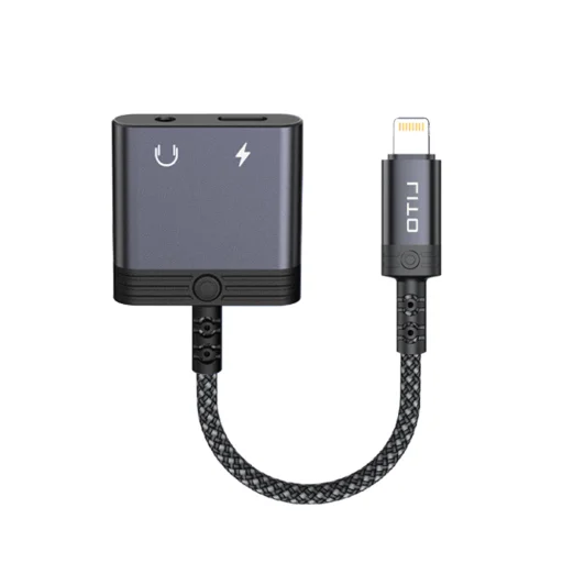 Lito Audio Adapter LA04L - Lightning to Jack 3.5mm, Type-C, Hívástámogatás, Gyors töltés, Hangerőszabályzó, 60W - Fekete - 1