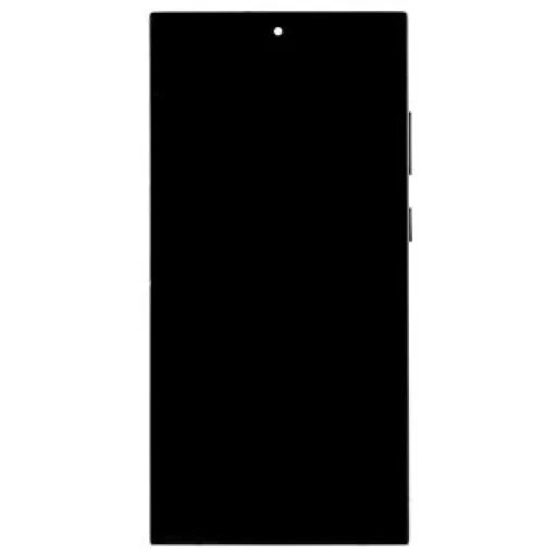 LCD kijelző + Érintőegység + Előlap Samsung S918B Galaxy S23 Ultra Phantom Black - 1