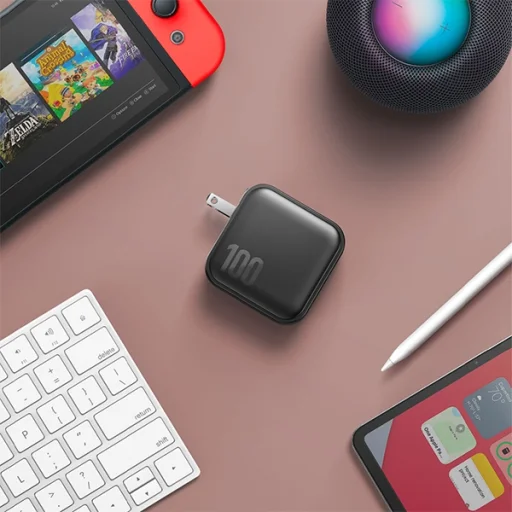 ENERGEA Fali Töltő 1xUSB+3xUSB-CPD-PPS-QC 3.0 100W 3C1A fekete US+EU Travelite GAN100 - 8