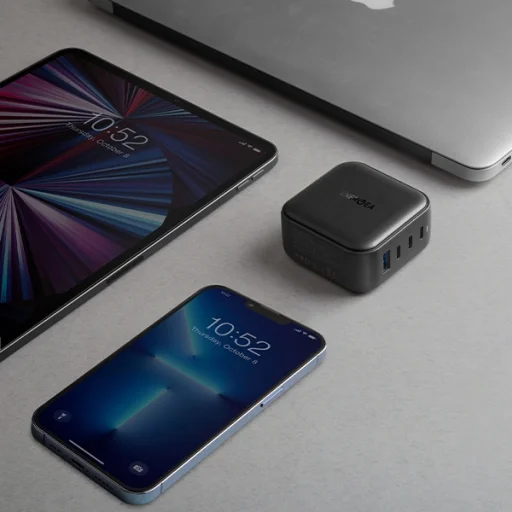 ENERGEA Fali Töltő 1xUSB+3xUSB-CPD-PPS-QC 3.0 100W 3C1A fekete US+EU Travelite GAN100 - 10