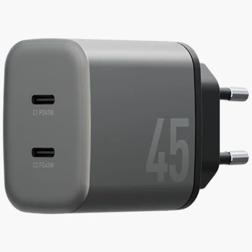 Energea Ampcharge GaN45 2xUSB-C PD/PPS/QC3.0 45W hálózati töltő - szürke - 4