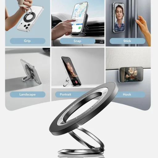 iPhone ESR Magnetic 360 Halolock Magsafe Telefon Gyűrű Fekete - 4