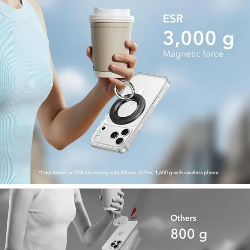 iPhone ESR Magnetic 360 Halolock Magsafe Telefon Gyűrű Fekete - 5