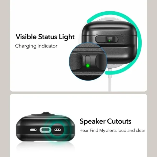  Apple AirPods Pro 3 ESR - Pulse Magnetic FlickLock - Sötétkék tok - 9