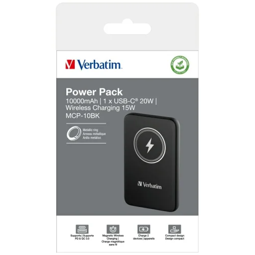 Verbatim Vezeték nélküli Mágneses Power Bank `n` Go 15W 10000mAh fekete 32245 - 6