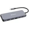 Verbatim Adapter Hub USB-C - 2xHDMI/VGA/Eternet/5xUSB-A/Jack 3.5mm/2xUSB-C/SD/microSD alumínium 32154 - 2