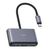 USAMS Adapter HUB 4 az 1-ben 2xUSB 2.0/USB 3.0/USB-C szürke/sötétszürke SJ627HUB01 (US-SJ627) thumbnail