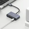 USAMS Adapter HUB 4 az 1-ben 2xUSB 2.0/USB 3.0/USB-C szürke/sötétszürke SJ627HUB01 (US-SJ627) thumbnail