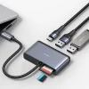 USAMS Adapter HUB 5 az 1-ben USB 2.0/USB 3.0/USB-C/TF/SD szürke/sötétszürke SJ628HUB01 (US-SJ628) thumbnail