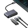 USAMS Adapter HUB 5 az 1-ben USB 2.0/USB 3.0/USB-C/TF/SD szürke/sötétszürke SJ628HUB01 (US-SJ628)