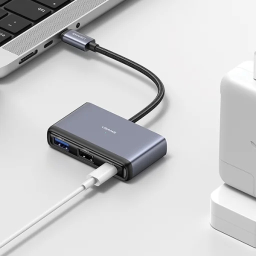 USAMS Adapter HUB 5 az 1-ben USB 2.0/USB 3.0/USB-C/TF/SD szürke/sötétszürke SJ628HUB01 (US-SJ628) - 5