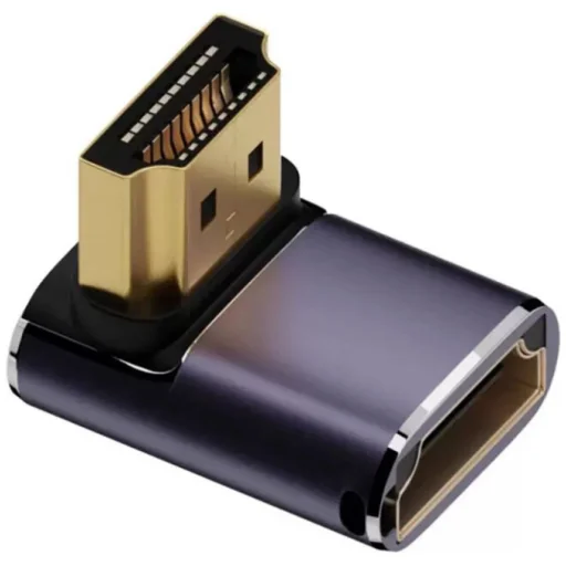 HDMI adapter készlet 4smarts 8K 4 db – felfelé, lefelé, oldalra, kábel összekapcsoló csatlakozó, szürke - 3