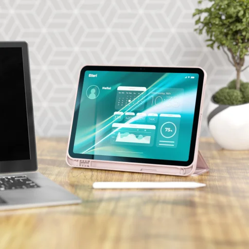 Apple iPad Pro 11 2024 Etteri világos rózsaszín tok - 7