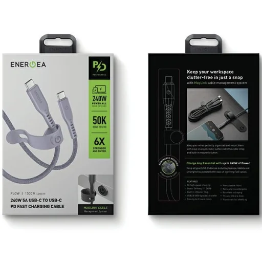 USB-C - USB-C kábel 1.5m lila 240W 5A PD gyors töltés - 6