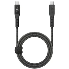 Energea Flow USB-C - USB-C digitális kijelzős kábel 1.5m fekete 240W 5A PD gyorstöltés