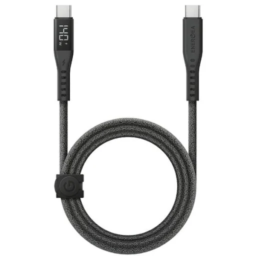 Energea Flow USB-C - USB-C digitális kijelzős kábel 1.5m fekete 240W 5A PD gyorstöltés - 1