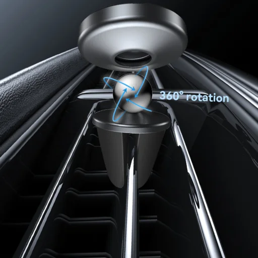 Mini Autós Tartó Yesido C214 - Mágneses, Légbefúvóba szerelhető, Szabad forgás, Cinkötvözet, Csúszásmentes, Univerzális - Fekete - 5