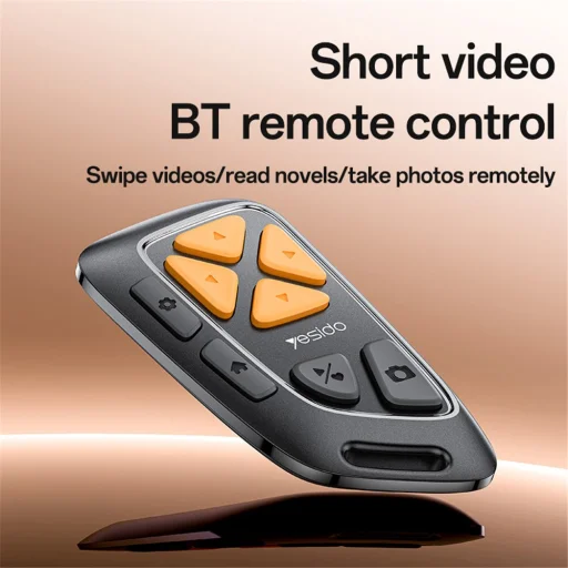 Yesido - Bluetooth távirányító (SF25) - Videók lapozása/Könyvek olvasása/Fényképek készítése távolról, 200mAh - Fekete - 3