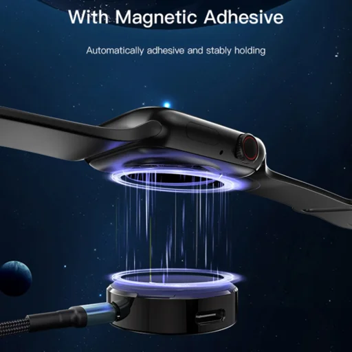 Apple Watch Yesido - Wireless Charger (DS18) - Hordozható, Cinkötvözet, 2.5W - Fekete - 5