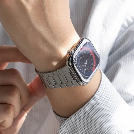 Apple Watch 8 / 9 / 10 / 11 / SE / Ultra (44 / 45 / 46 / 49 mm) Ringke Metal One Air Ezüst szíj - 5