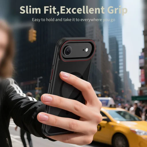 iPhone 17 Air Tech-protect Maghybrid Magsafe tok Fekete/Piros - 5