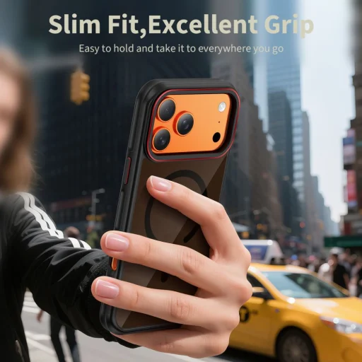 iPhone 17 Pro Tech-protect Maghybrid Magsafe tok Fekete/piros - 5