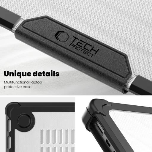 Macbook Pro 14 M1 / M2 / M3 / M4 / M5 2021-2025 tok Tech-protect Smartshell Pro fekete/átlátszó - 8