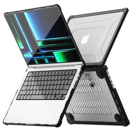 Macbook Pro 14 M1 / M2 / M3 / M4 / M5 2021-2025 tok Tech-protect Smartshell Pro fekete/átlátszó - 3
