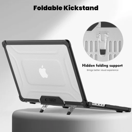 Macbook Pro 14 M1 / M2 / M3 / M4 / M5 2021-2025 tok Tech-protect Smartshell Pro fekete/átlátszó - 4