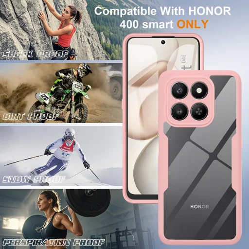 Honor 400 Smart / X7d 4G Techsuit - ColorVerse 360 Series + Képernyővédő - Pink tok - 6