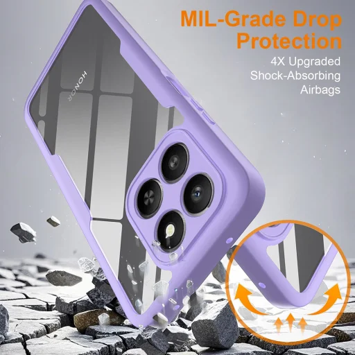 Honor 400 Smart / X7d 4G Lila Techsuit - ColorVerse 360 Series + Kijelzővédő tok - 4