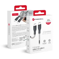 Forcell F-Energy USB-C - USB-C kábel, QC4.0/PD 5 A, 240 W, 1 m, karbon/fekete (CB-05C) flexibilis nyakkal