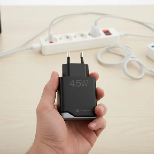 Forcell F-Energy Ultra Slim GaN III hálózati töltő, USB-C + USB-A, PD/QC4.0, 3A/45 W, fekete (B245202(1A1C)) - 5