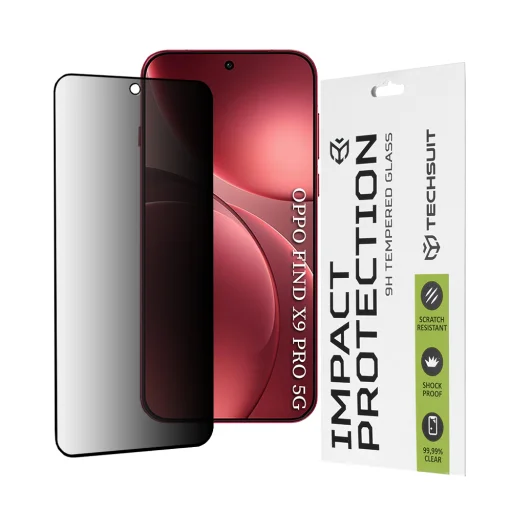 Oppo Find X9 Pro Techsuit - 111D Privacy Full Glue - Fekete üvegfólia - 1