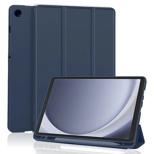 Samsung Galaxy Tab A11 / A9 Sötétkék Techsuit - Flex Trifold (Pencil Holderrel) tok - 1