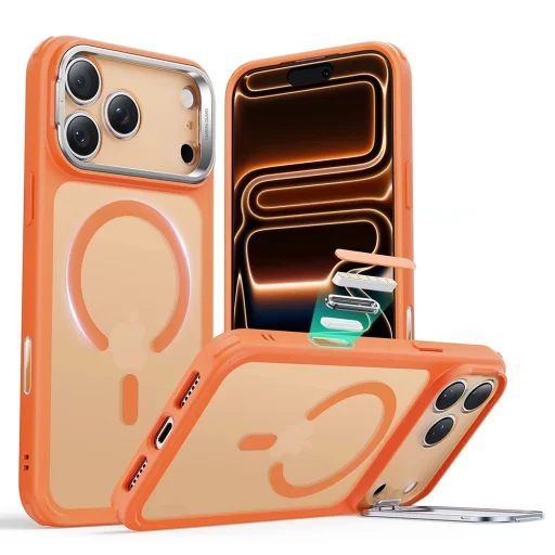iPhone 17 Pro Frosted Orange ESR Classic Hybrid HaloLock Kickstand tok - 1