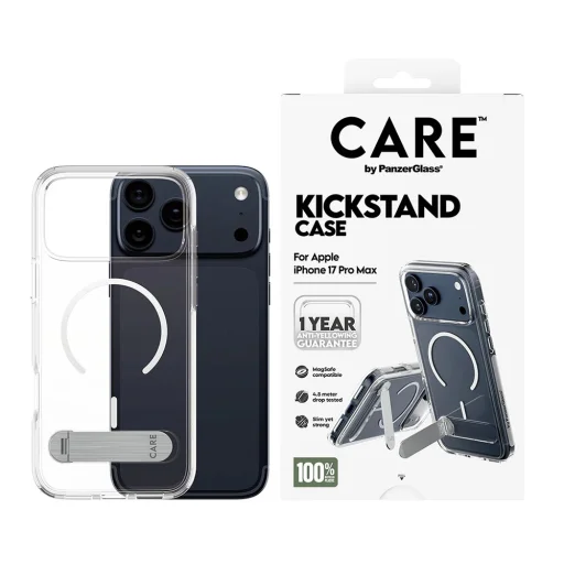  iPhone 17 Pro Max PanzerGlass® - CARE Feature Kickstand MagSafe - Átlátszó tok - 10